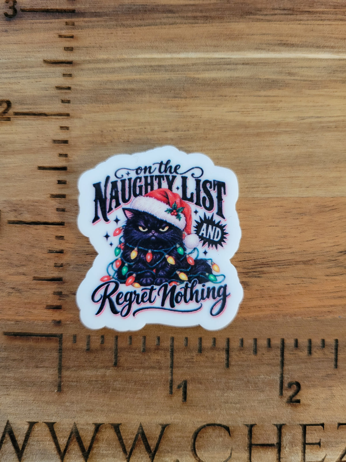 uv printed acrylic flatback- on the naughty list and i regret nothing