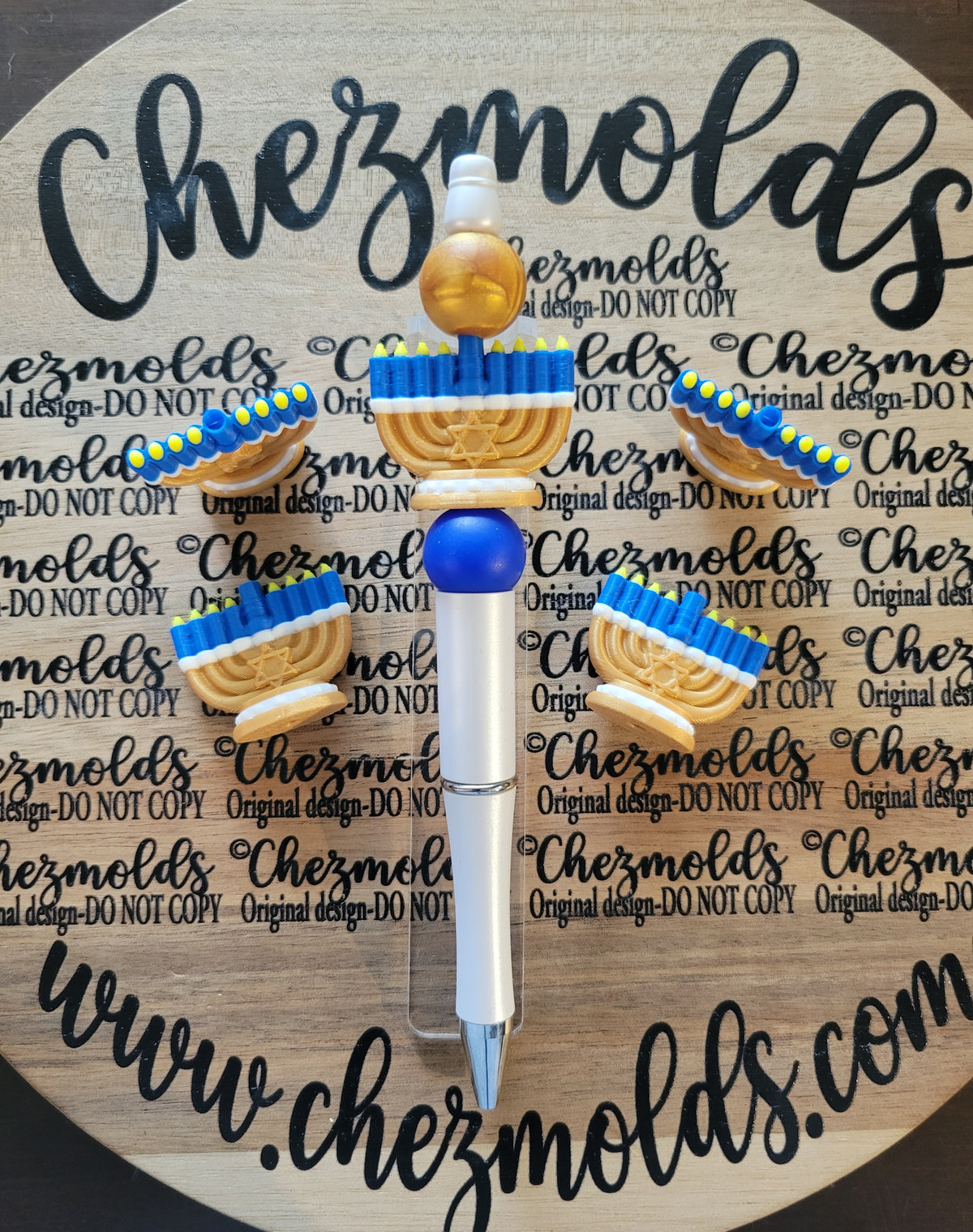CE 3d printed focal Bead- Menorah NONK