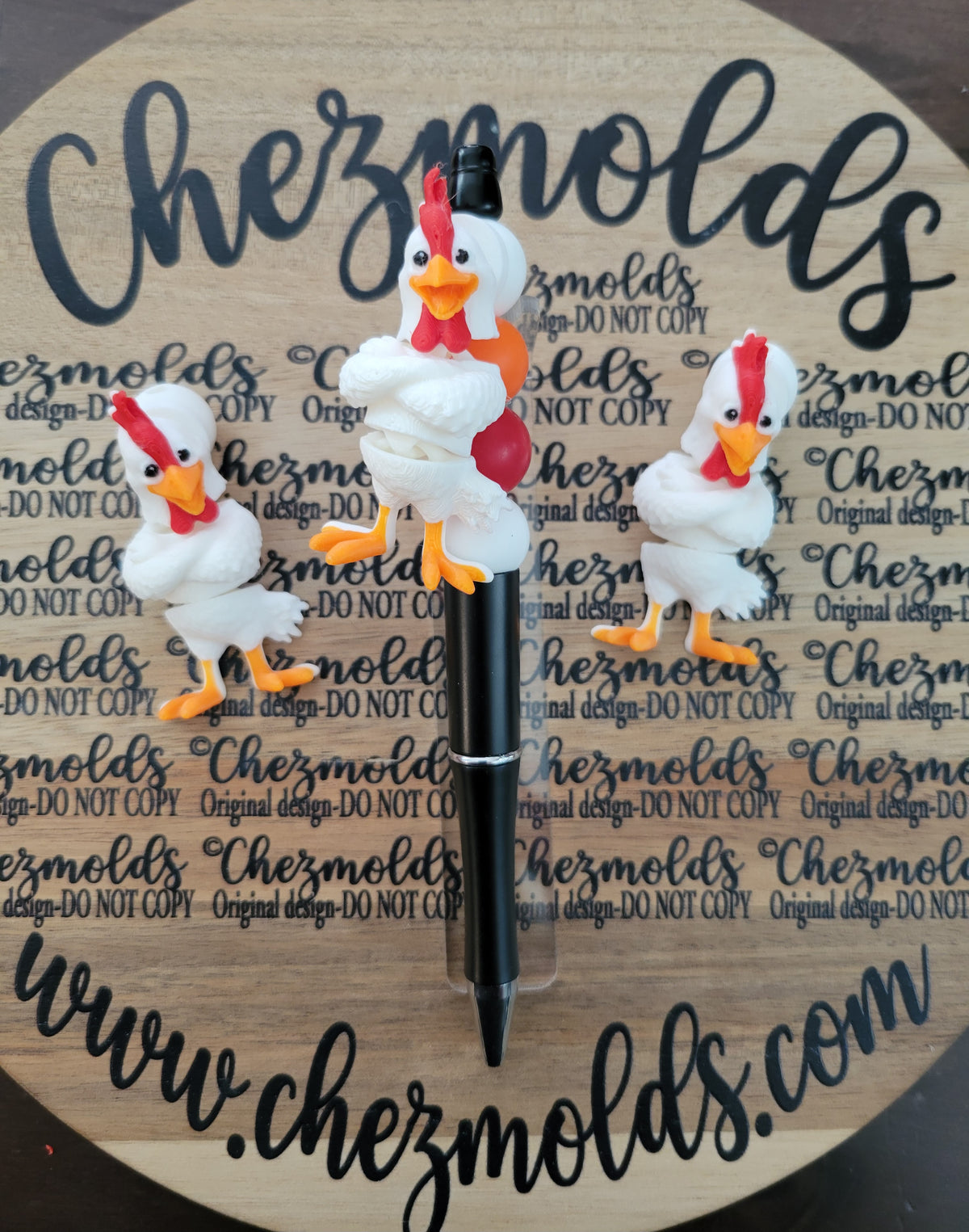 CE 3d printed focal Bead DANGLERZ-chicken