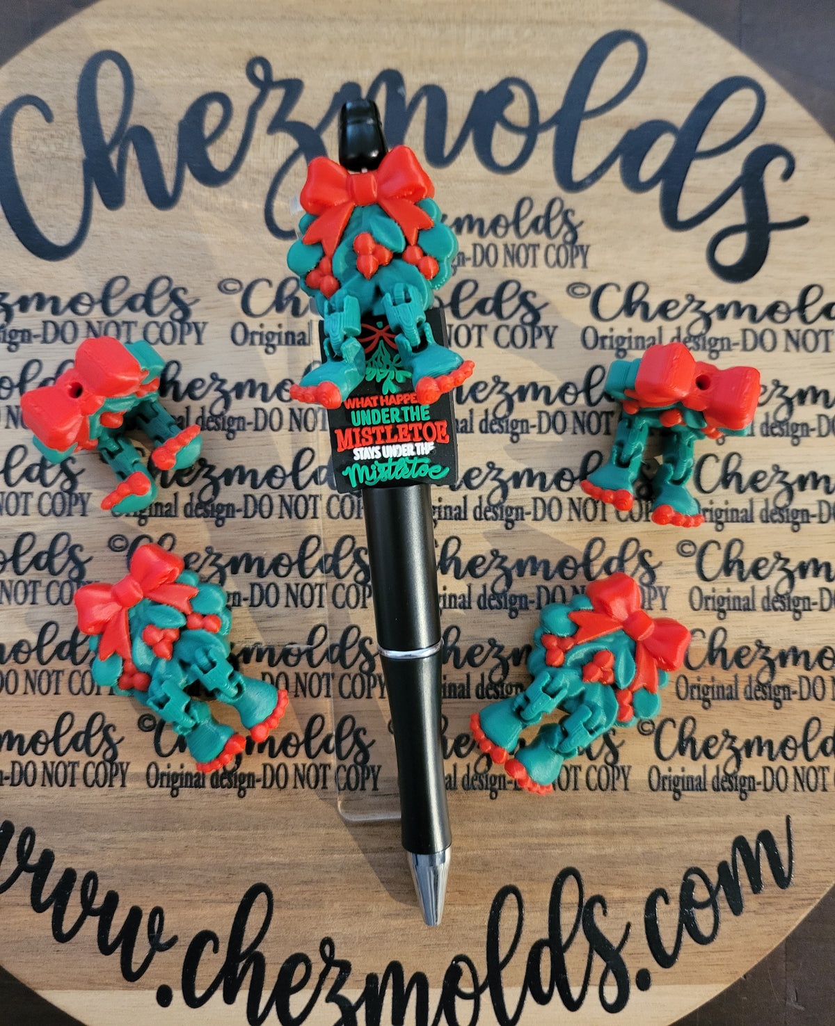 CE 3d printed focal Bead- Mistletoe kicker ( flexy feet )
