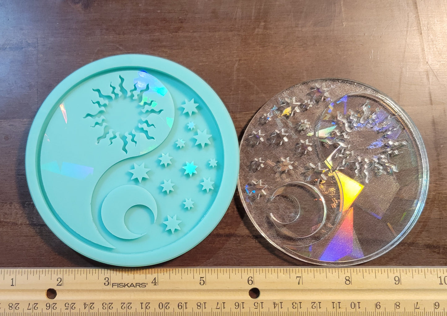 Yin & Yang sun and moon Layered Holographic Coaster Molds