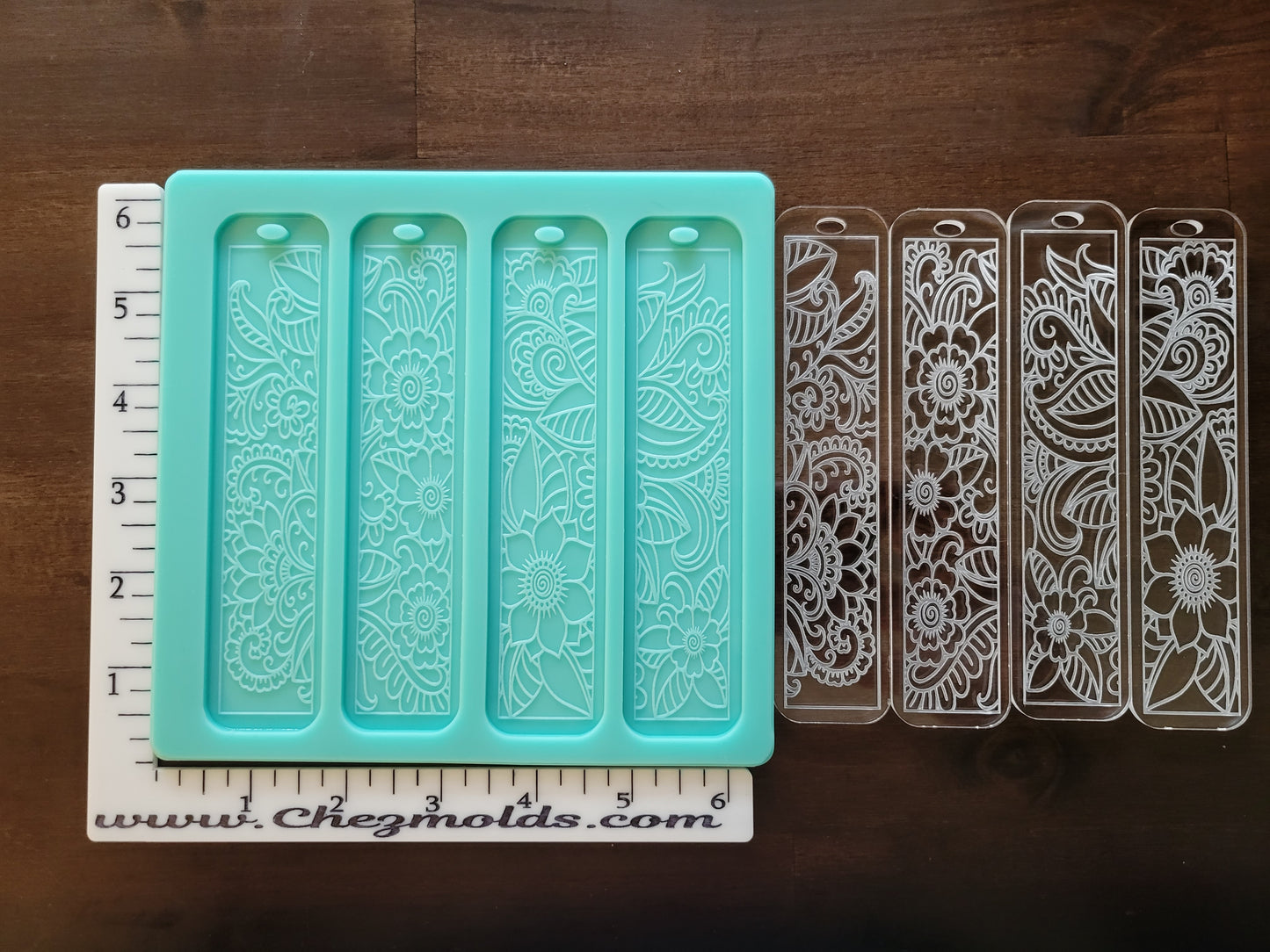 Floral mandala bookmarks- set of 4