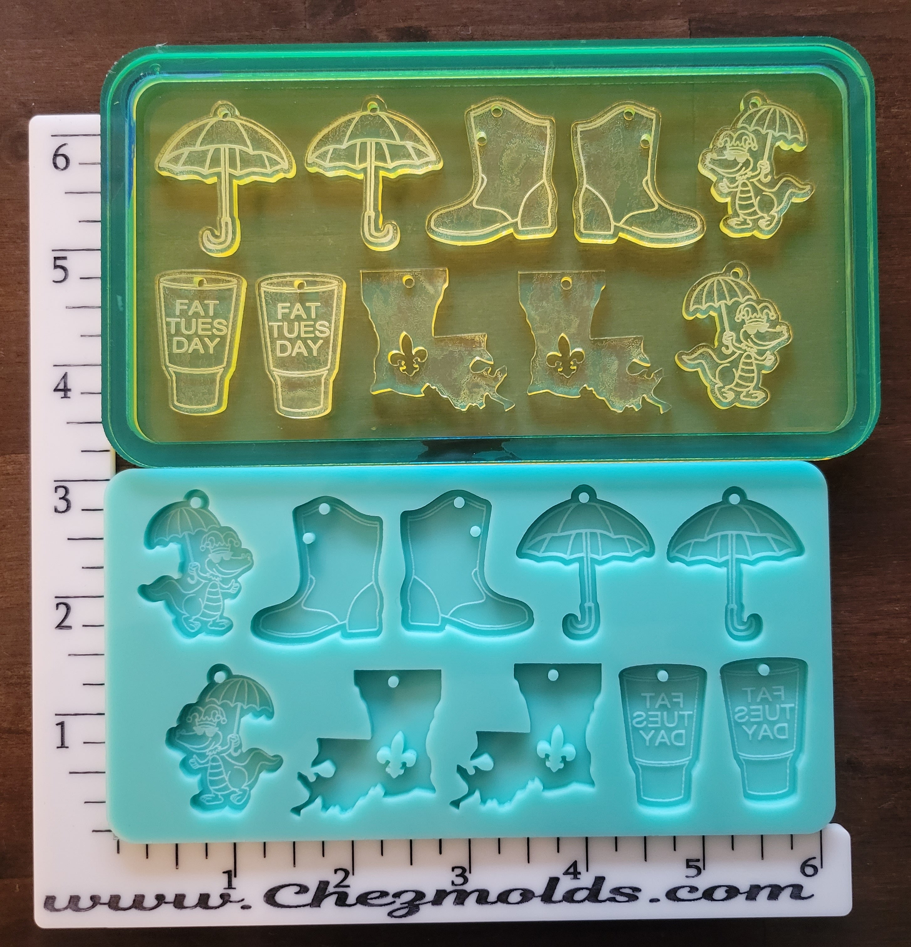 mardi gras earring molds