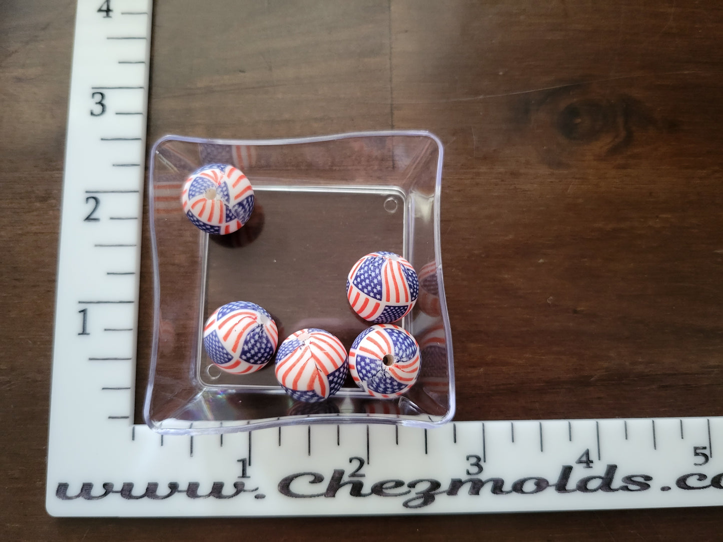 15MM round print-set of 5 - flag