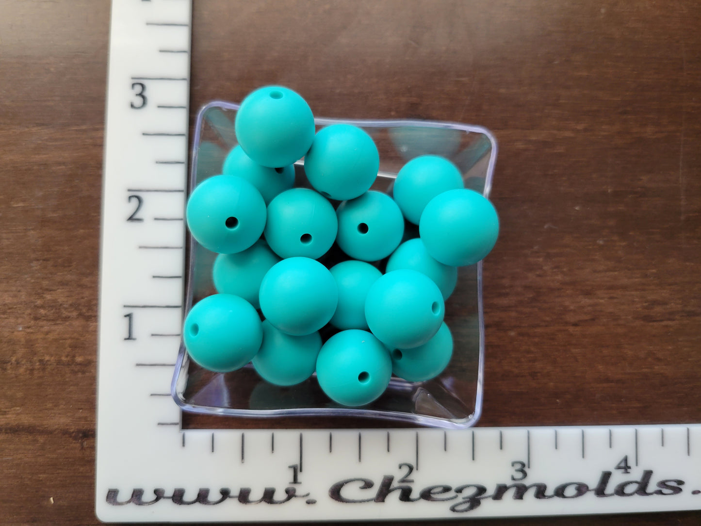 15MM round solid-set of 5 - Turquoise