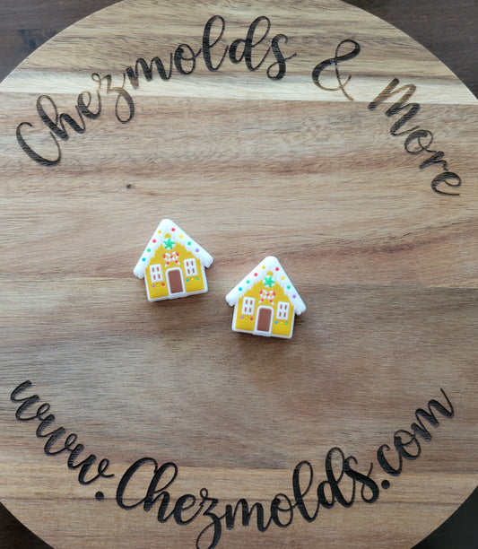 Gingerbread house- Silicone focal Bead