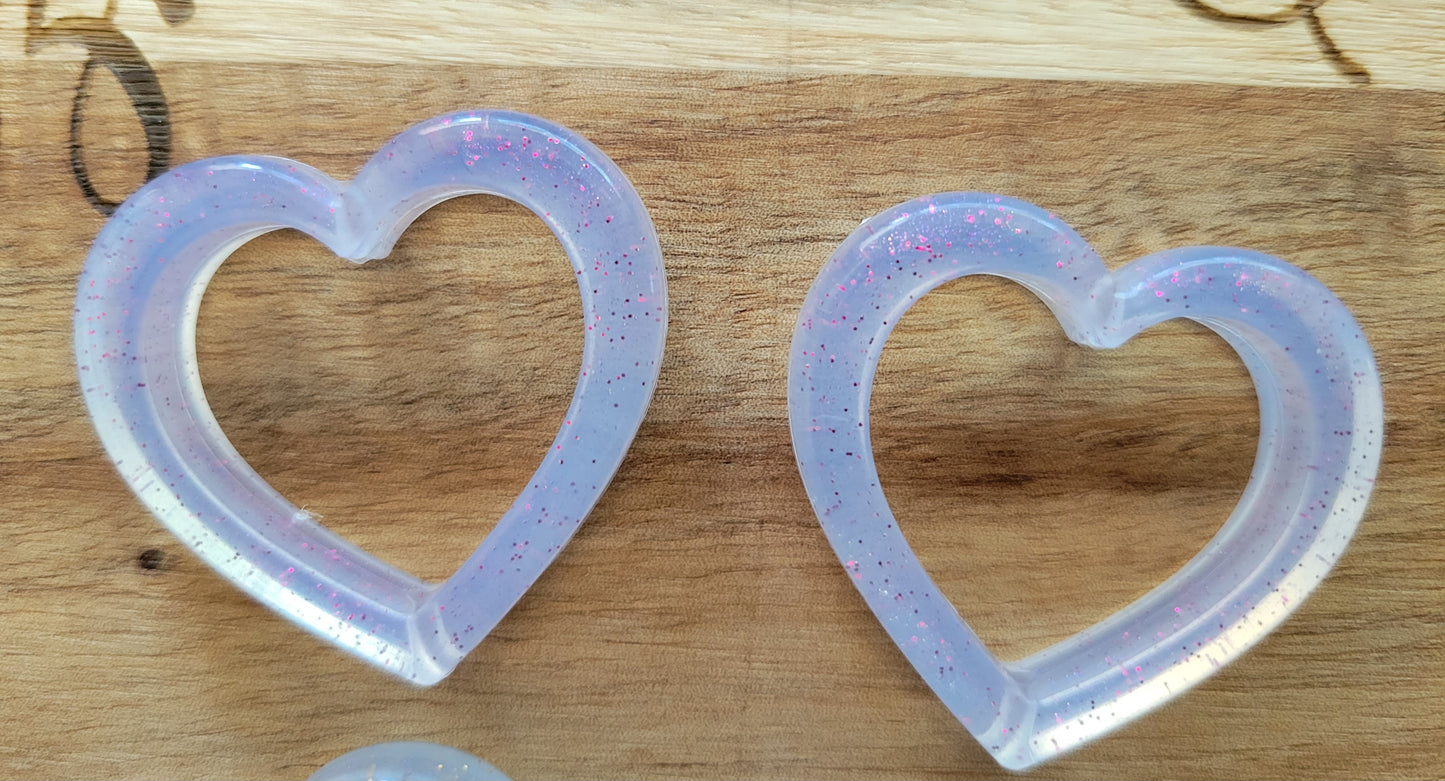 Mini silicone Heart frame- Silicone focal Bead