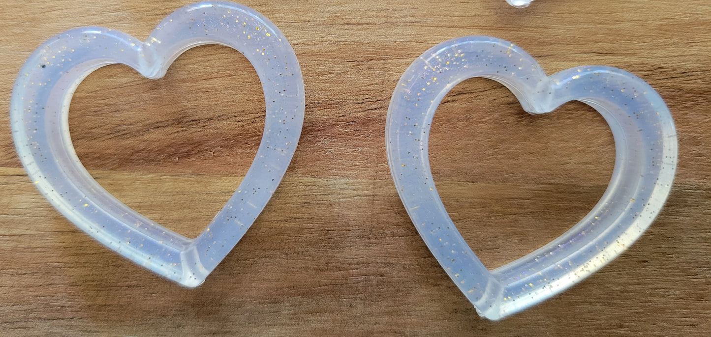 Mini silicone Heart frame- Silicone focal Bead