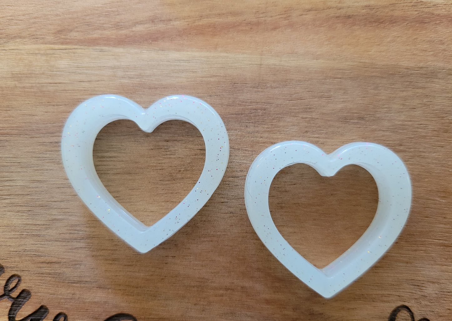 Mini silicone Heart frame- Silicone focal Bead