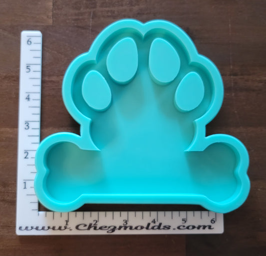 1/2 inch deep self standing paw/ bone