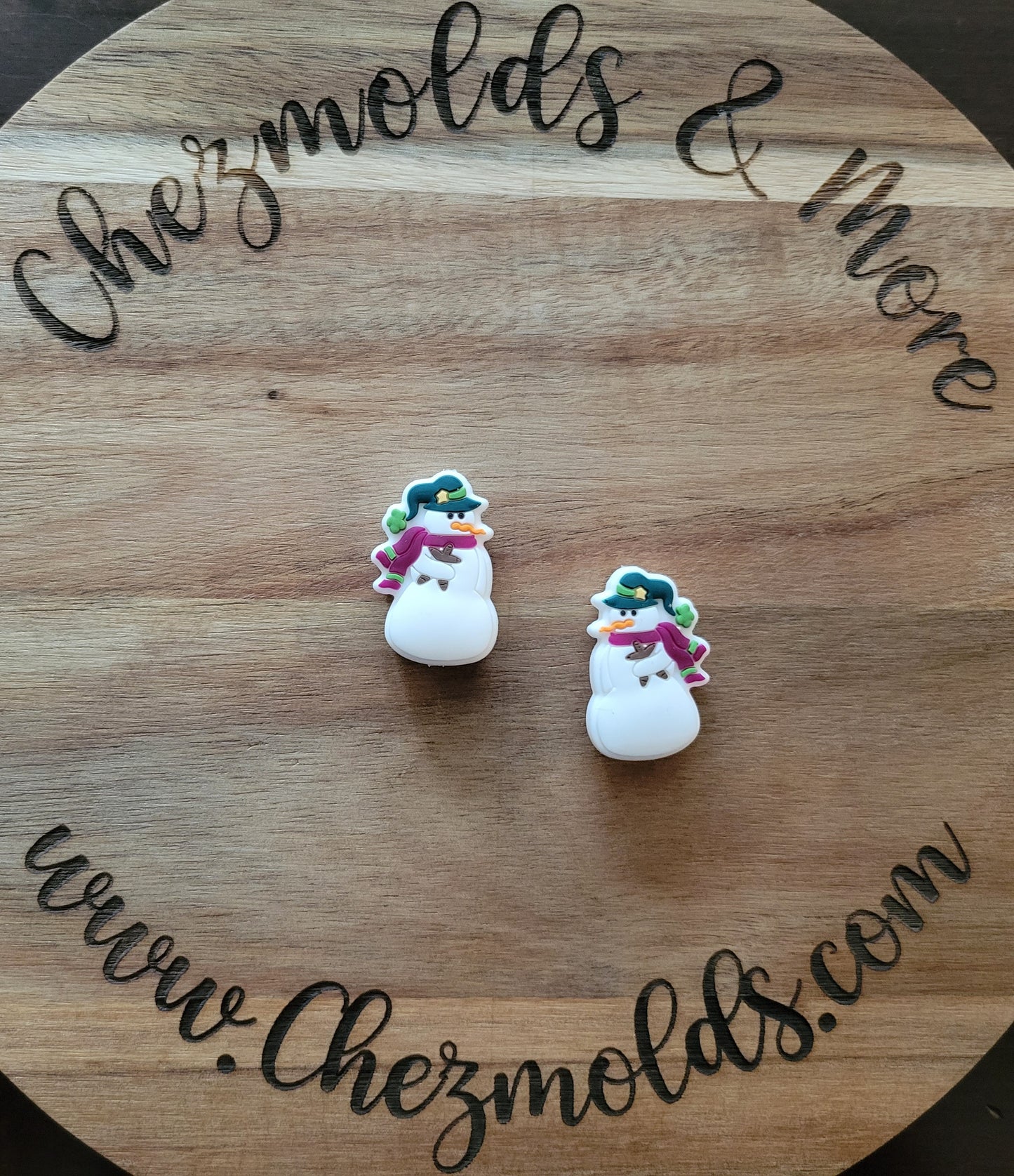 snowman- Silicone focal Bead