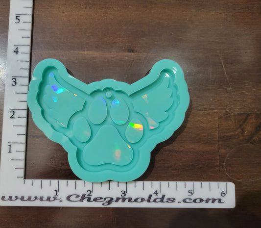 Holo layered angel paw ornament