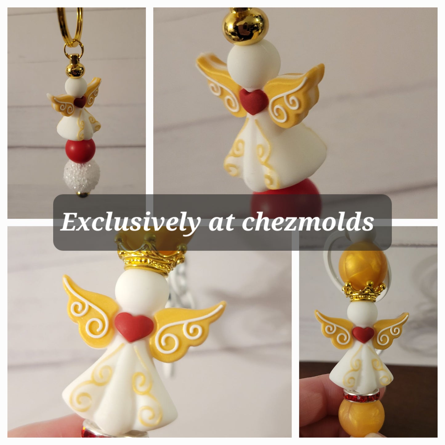 CE original 3D angel- Silicone focal Bead