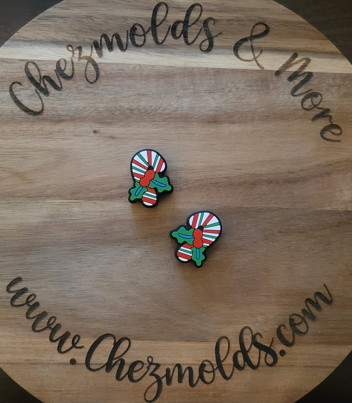 Candy canes- Silicone focal Bead