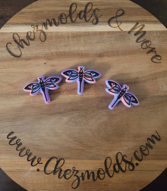 CE-Dragonfly love- Silicone focal Bead