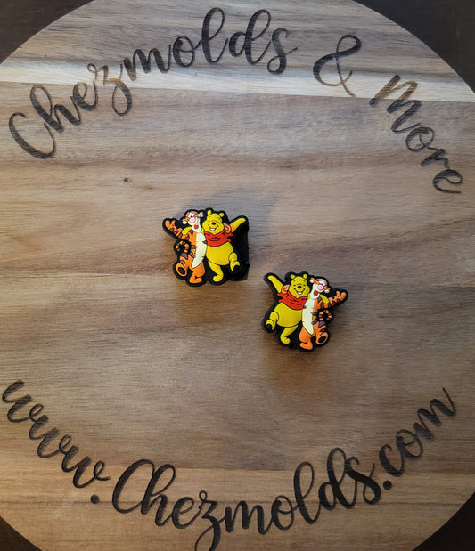 bear and tigger friends- silicone focal Bead