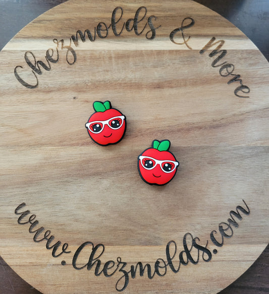 Apple in glasses- Silicone focal Bead