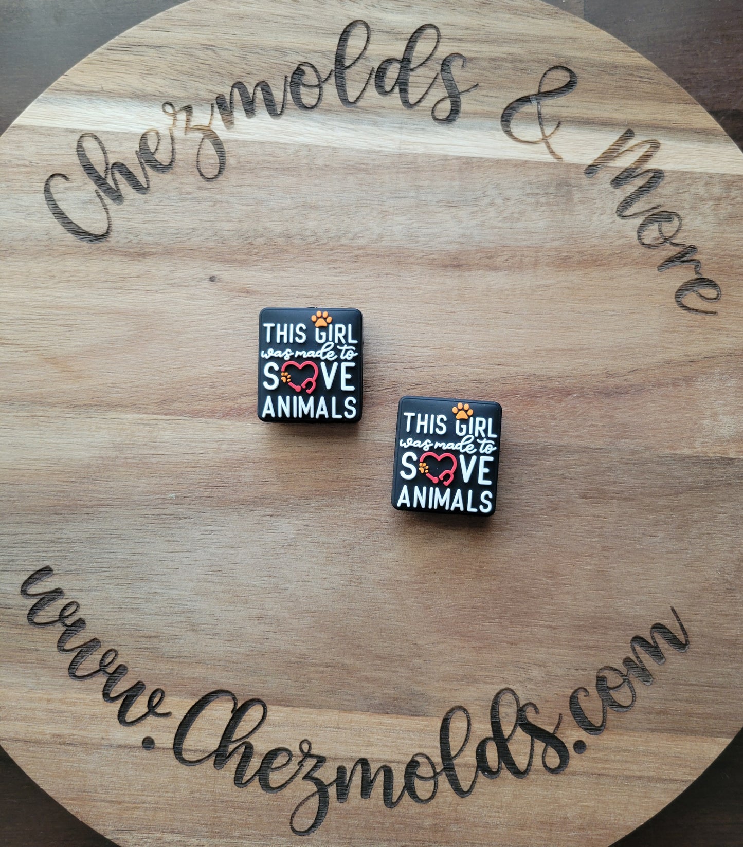 this girl saves animals- Silicone focal Bead