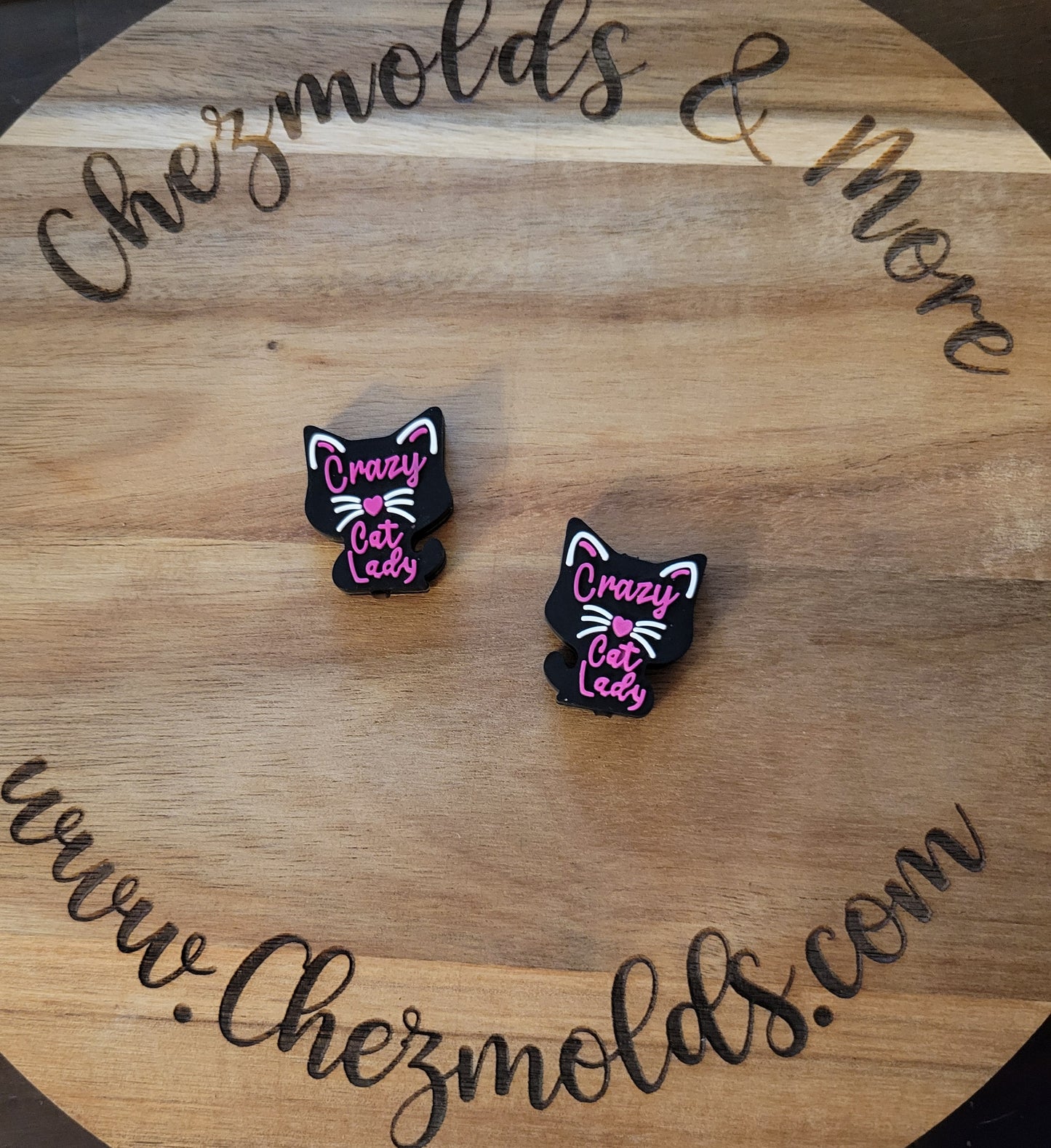 crazy cat lady- Silicone focal Bead