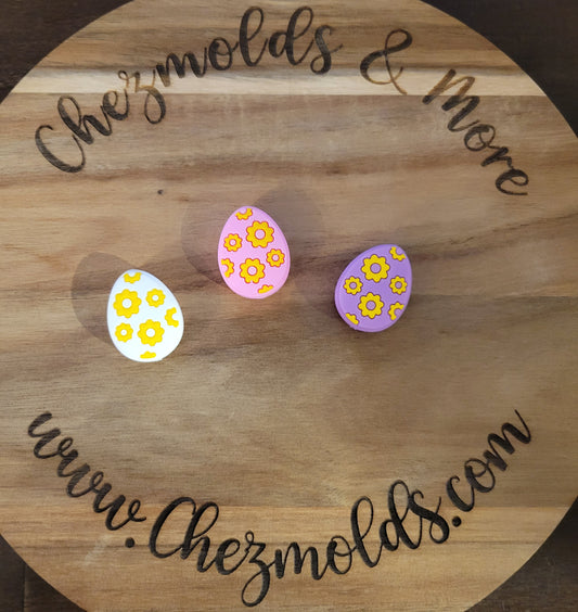 Floral spring egg- silicone focal Bead