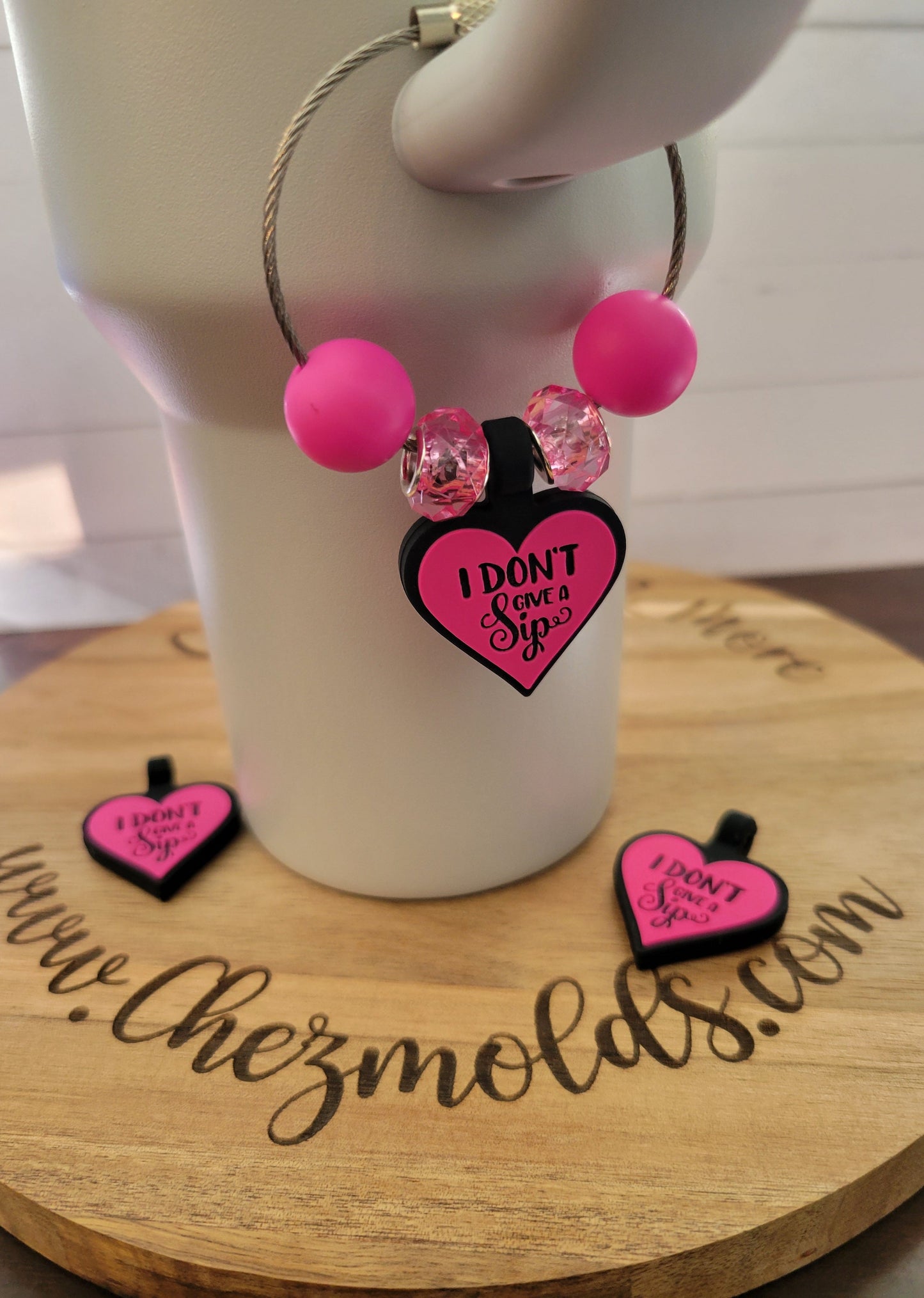 CE vertical heart silicone tag- " I dont give a sip "