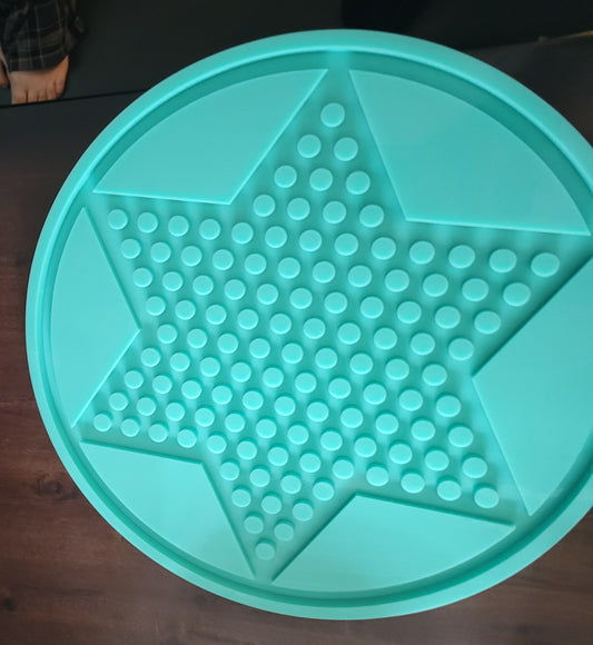 full size 13inch chinese checkers mold with pockets - holds full size marbles