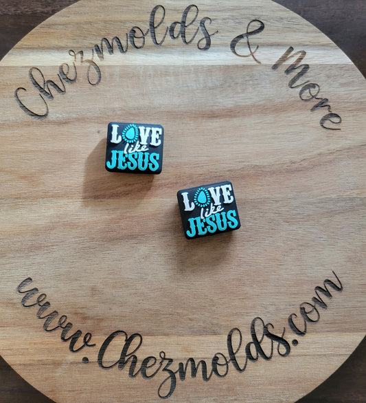 love like jesus country- Silicone focal Bead