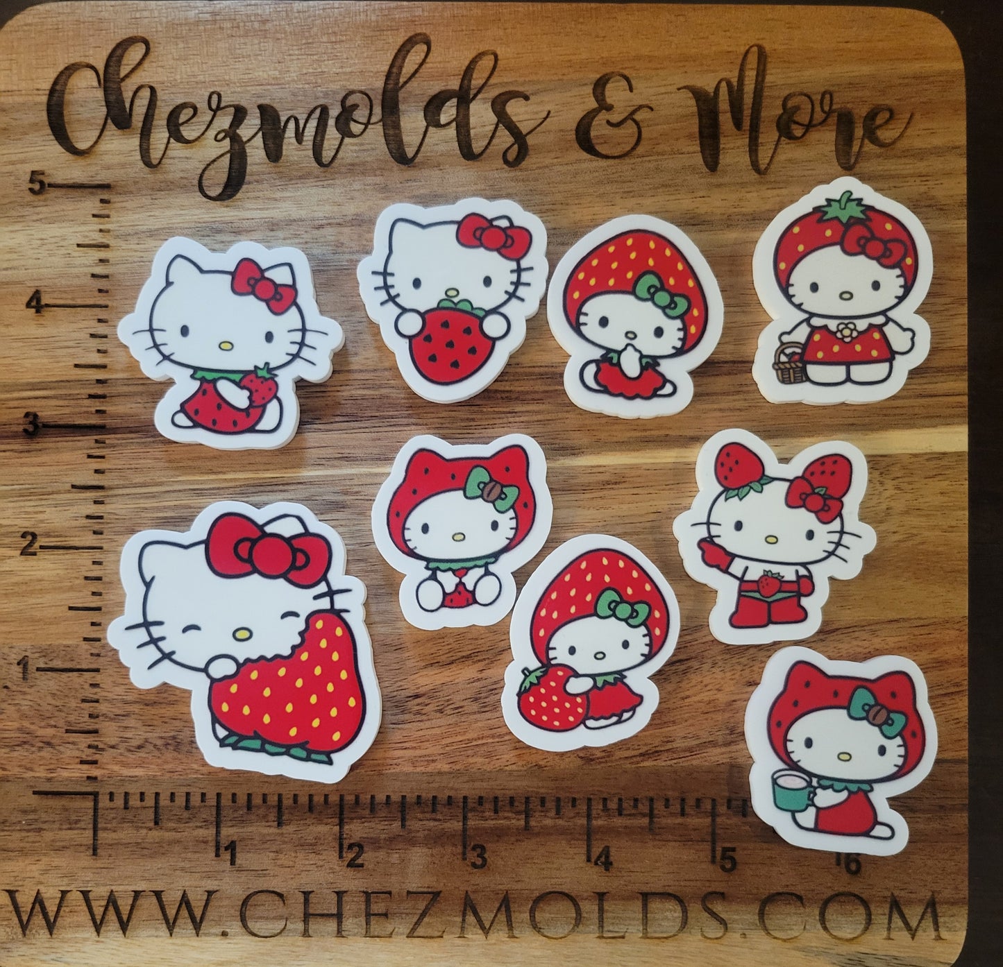 UV printed acrylic flatbacks- HK strawberry