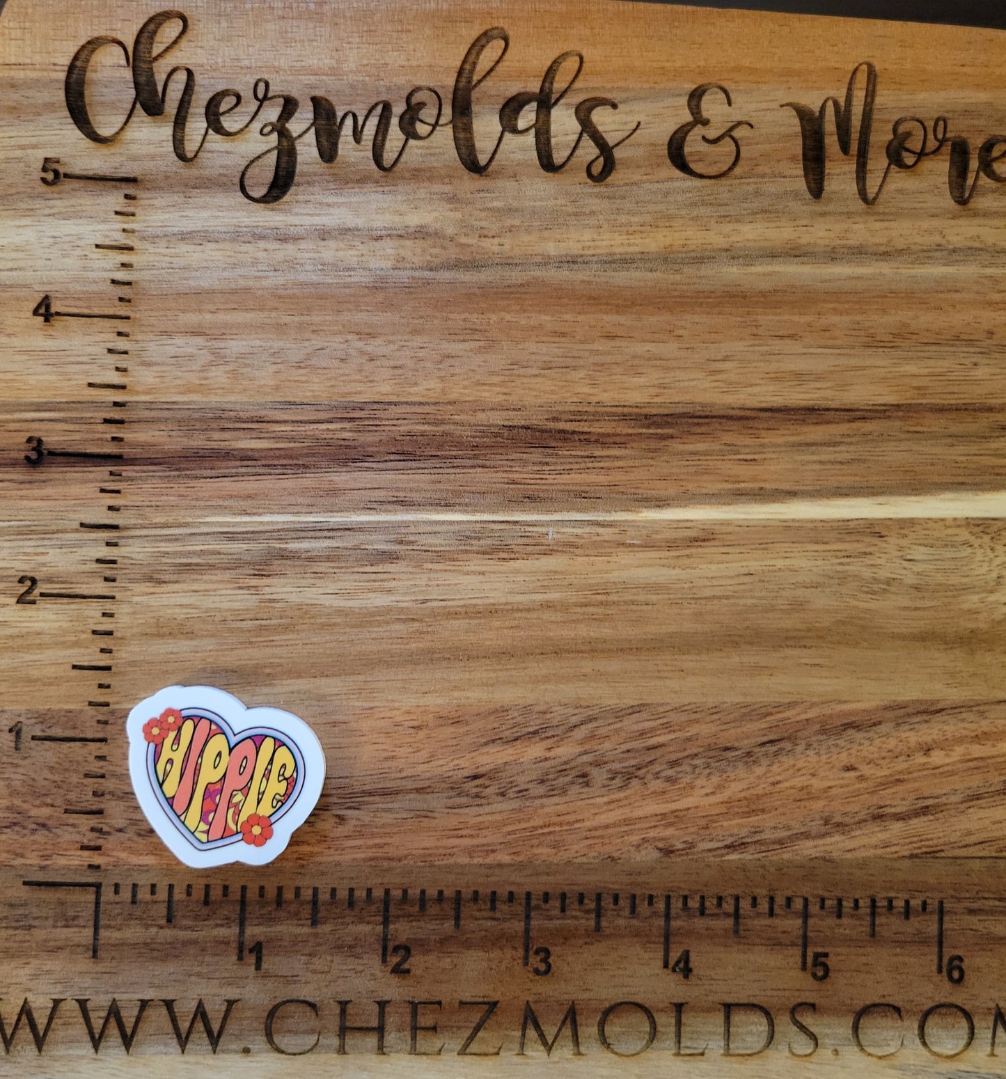 UV printed acrylic flatbacks-hippy heart