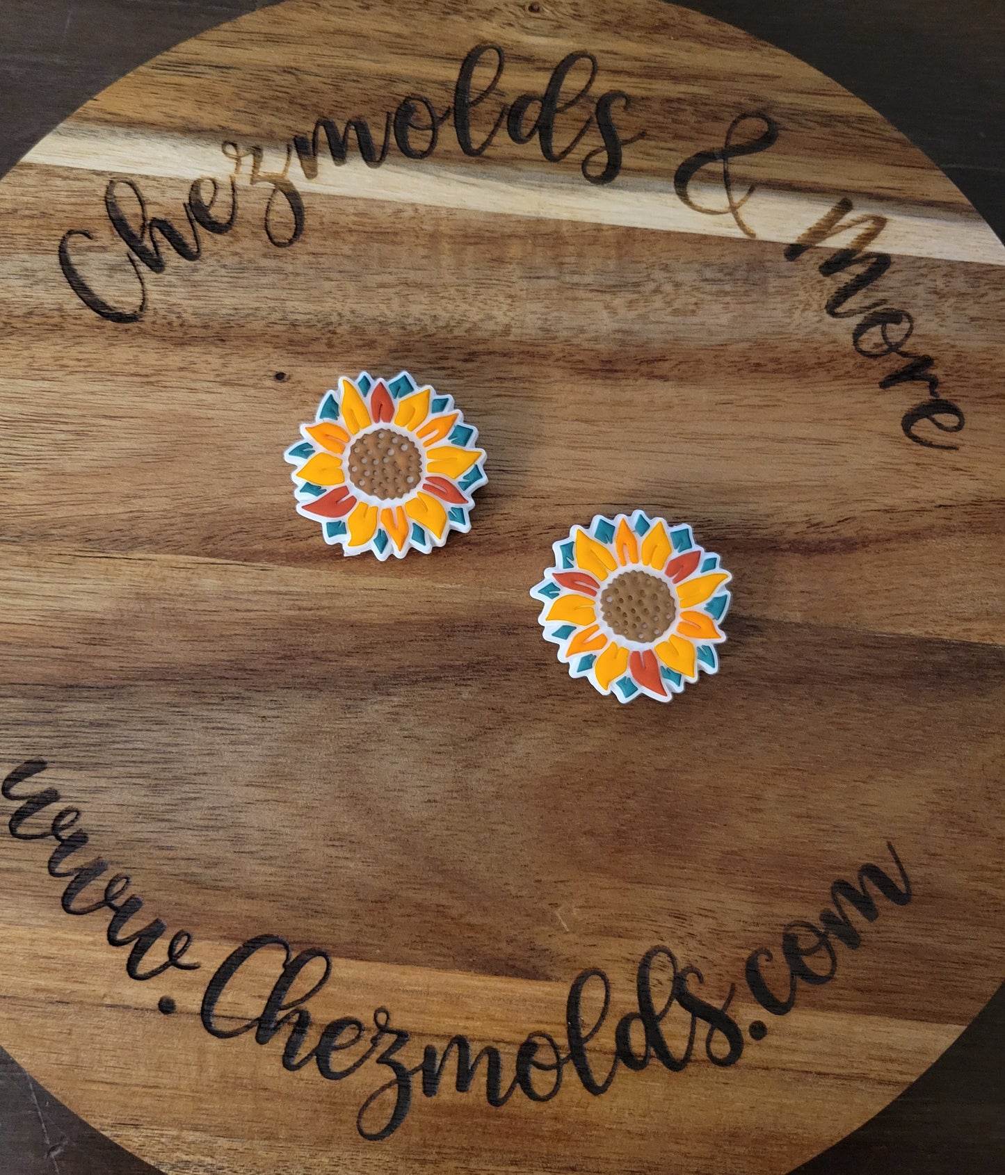 Big boho sunflower- Silicone focal Bead