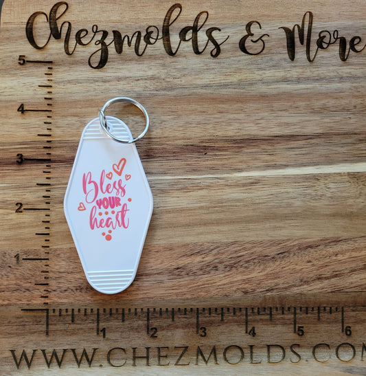 bless your heart- motel keychain uv print