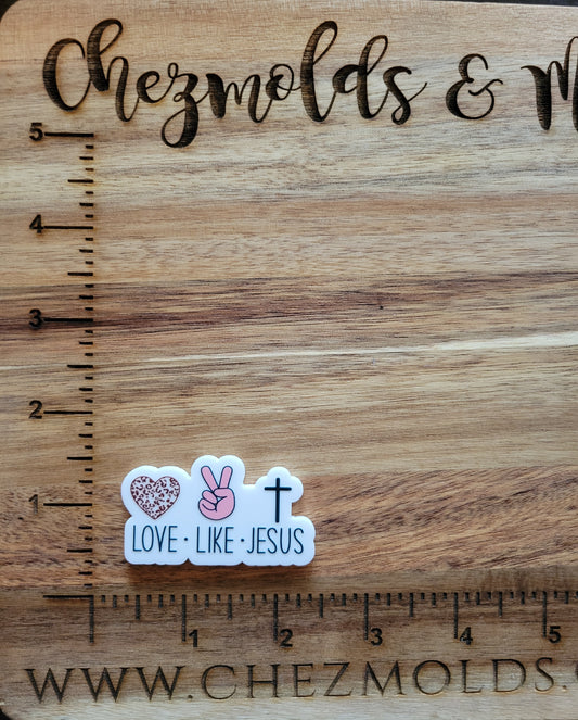 UV printed acrylic flatbacks-love like jesus