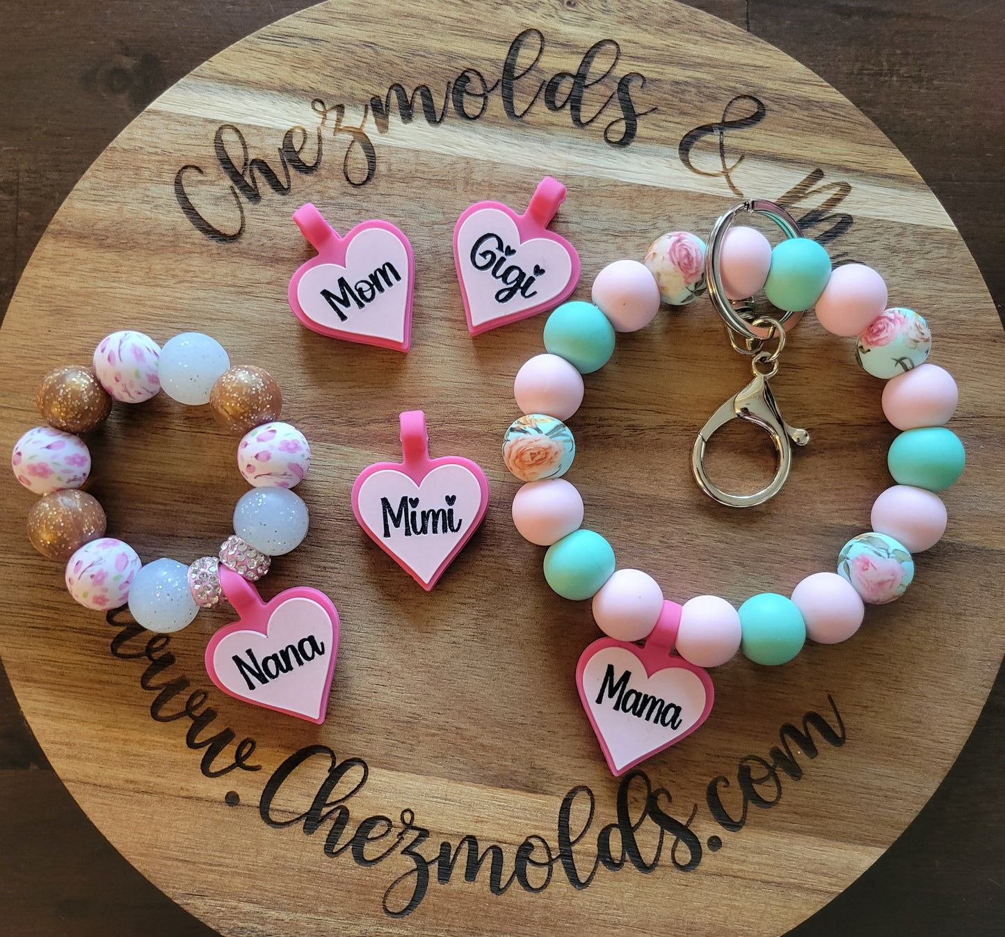 CE vertical heart silicone tag-choose your MOM version