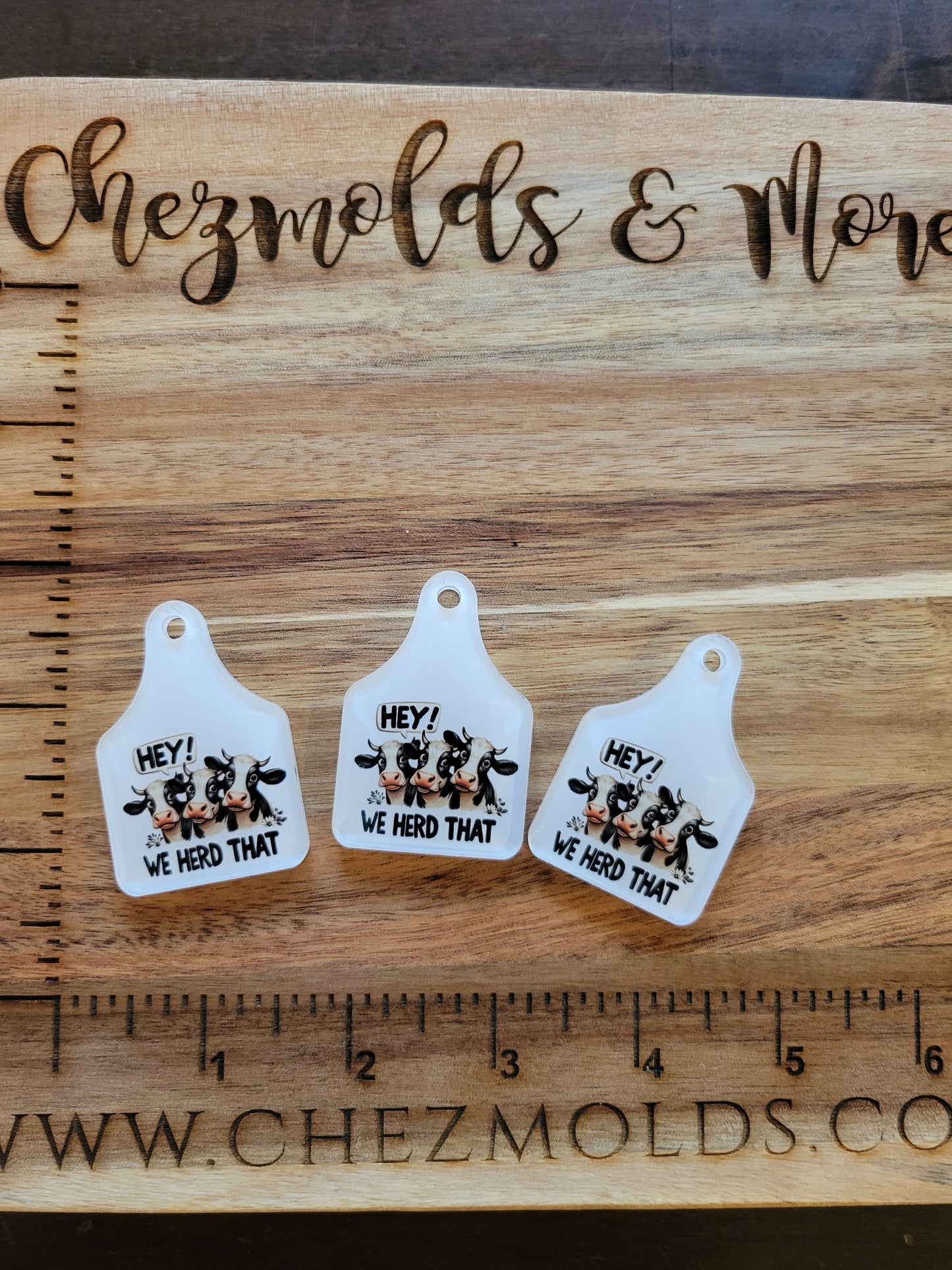 Cow tags- printed acrylic keytags