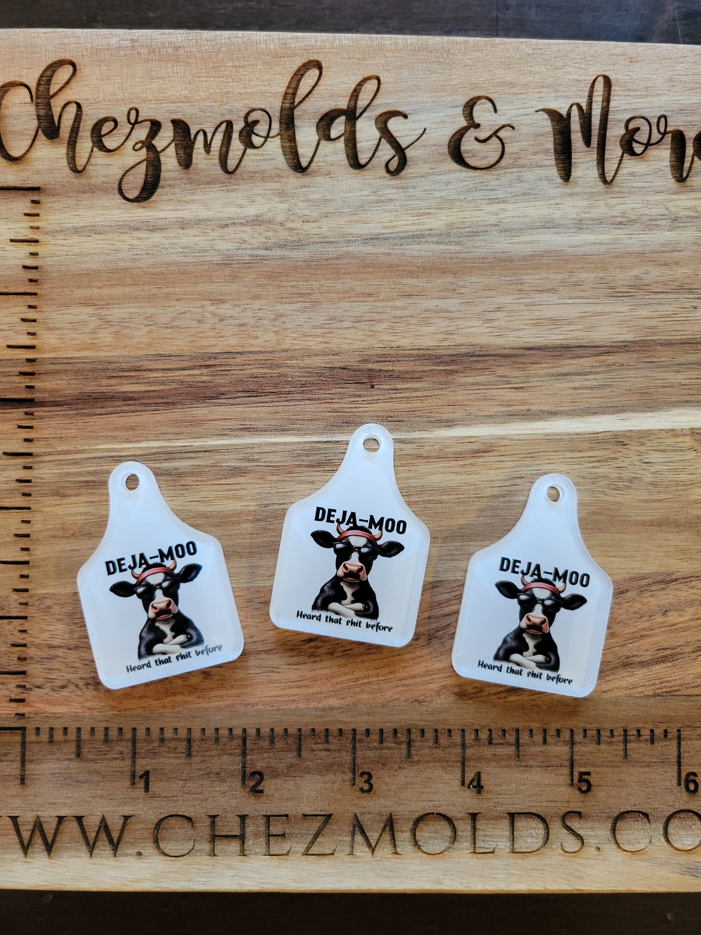 Cow tags- printed acrylic keytags