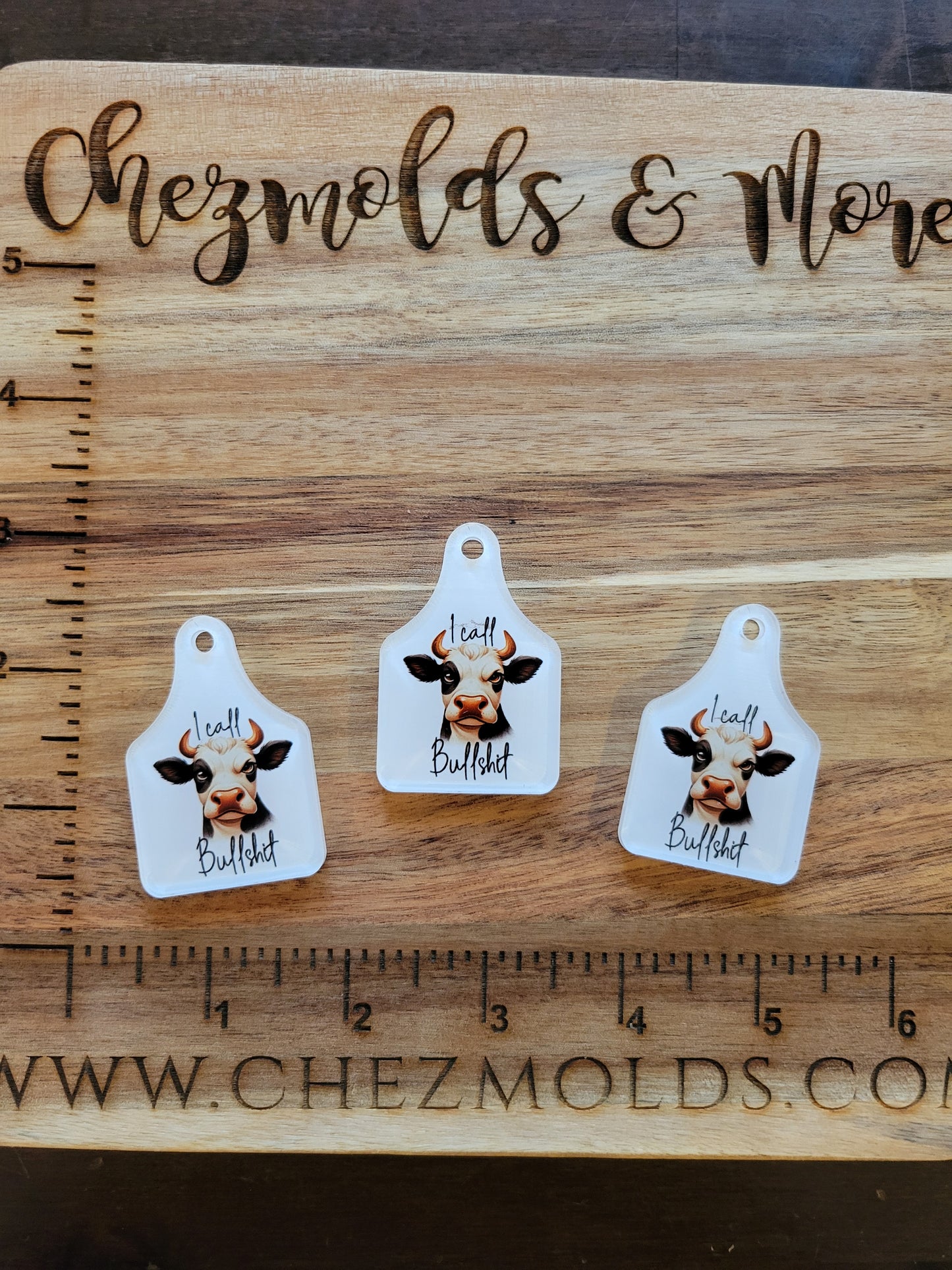 Cow tags- printed acrylic keytags