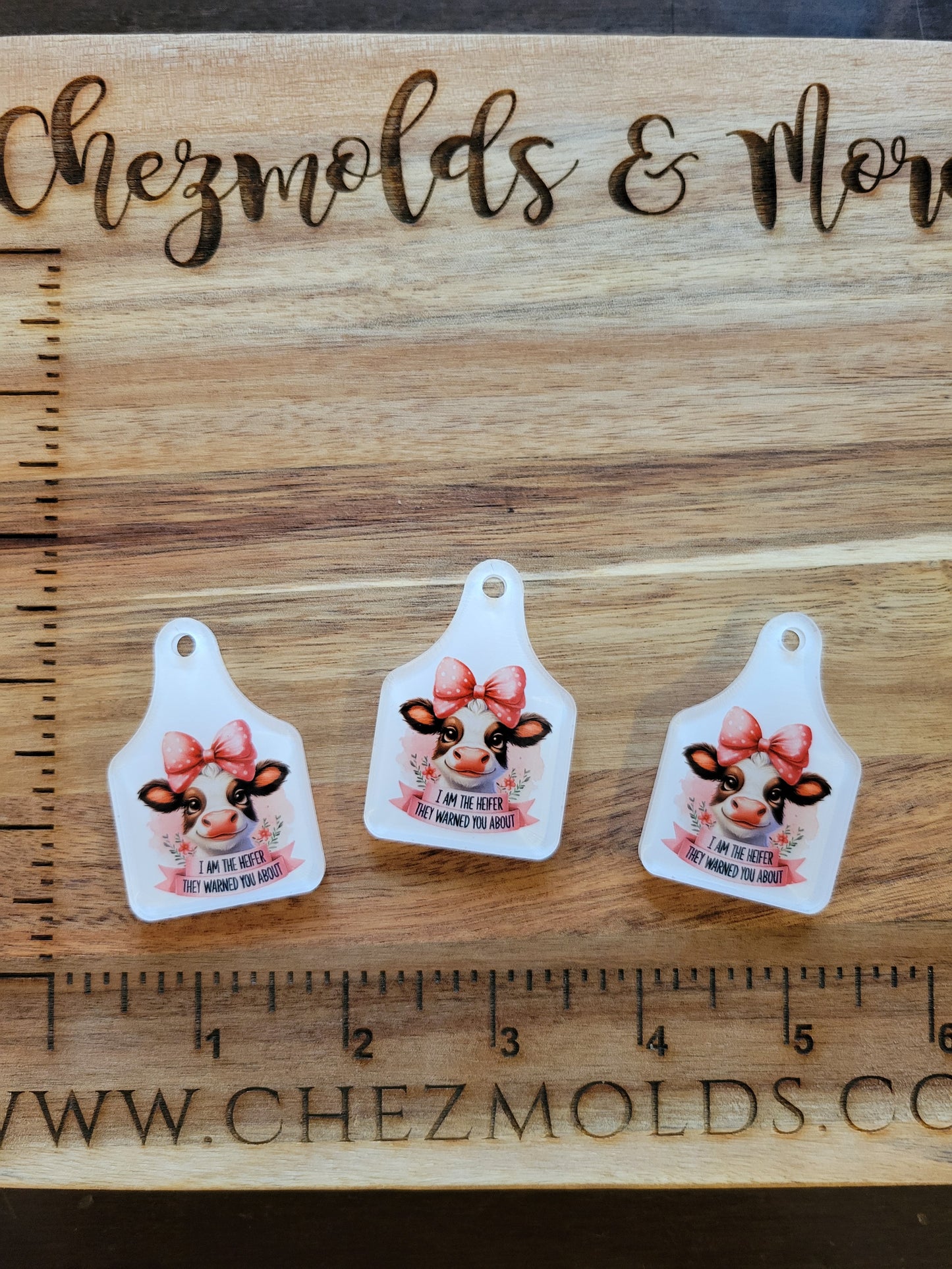 Cow tags- printed acrylic keytags