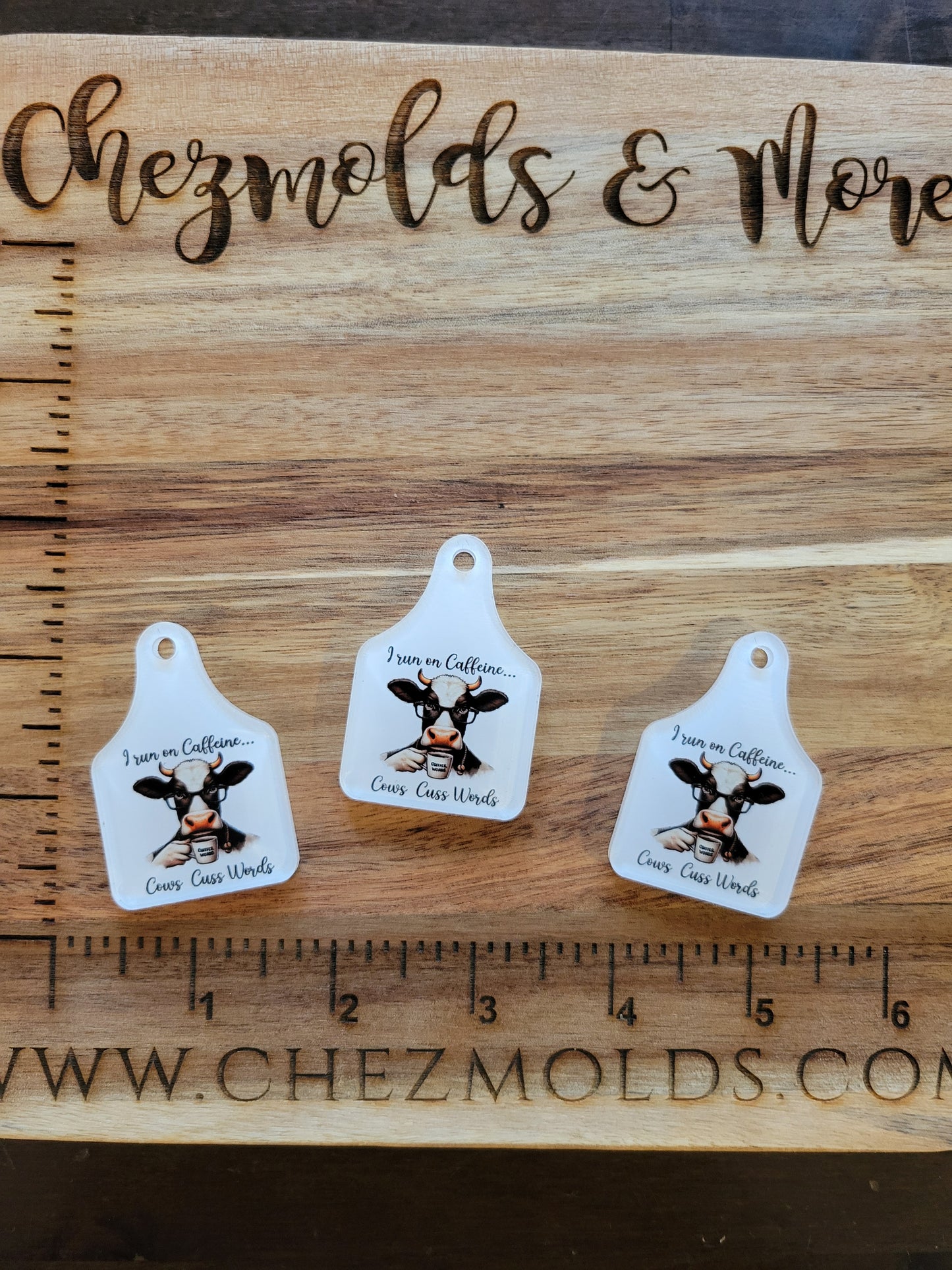 Cow tags- printed acrylic keytags