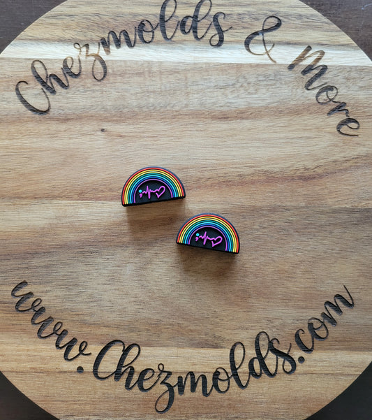 mental awareness rainbow- Silicone focal Bead