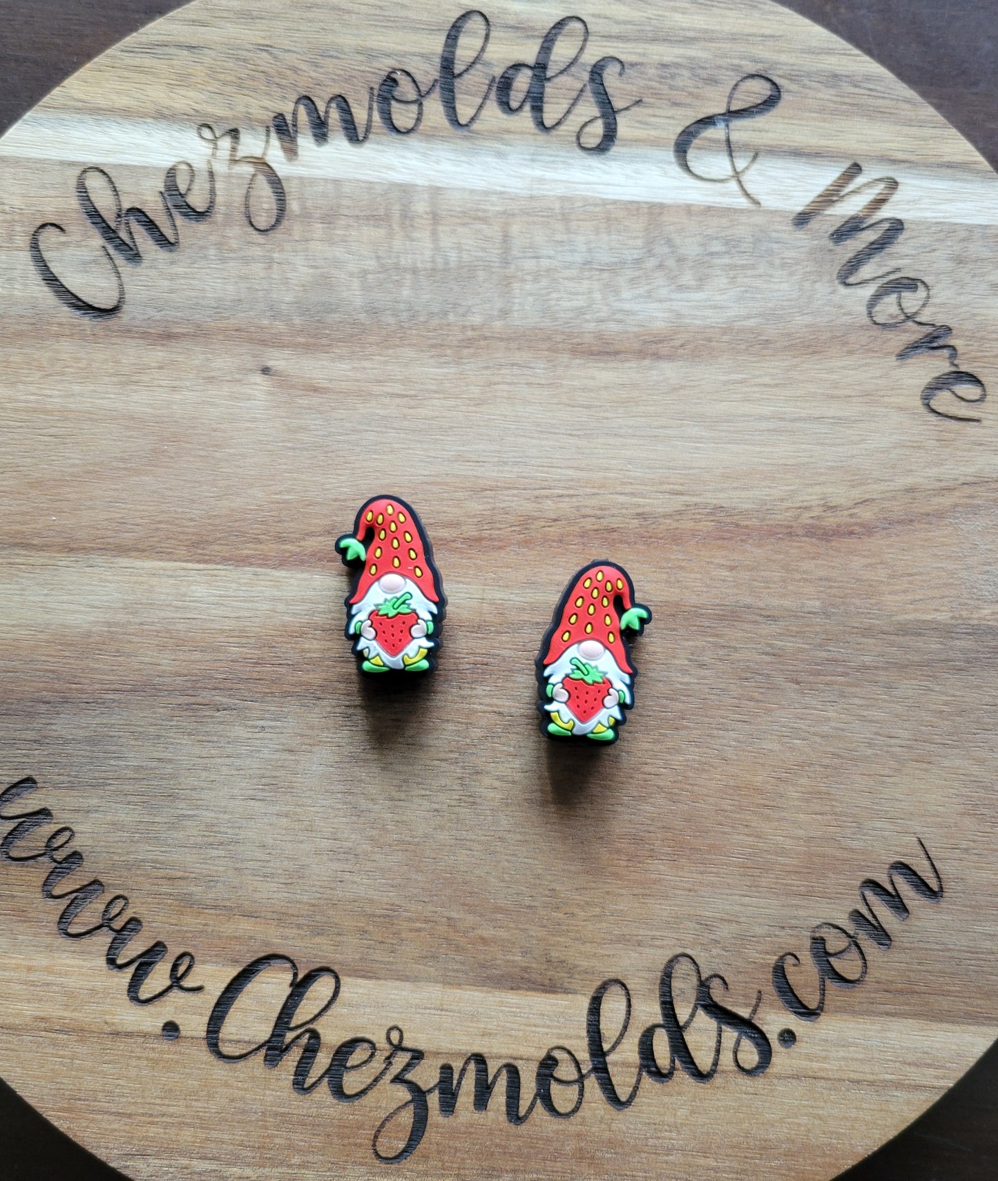 Strawberry gnomey- Silicone focal Bead