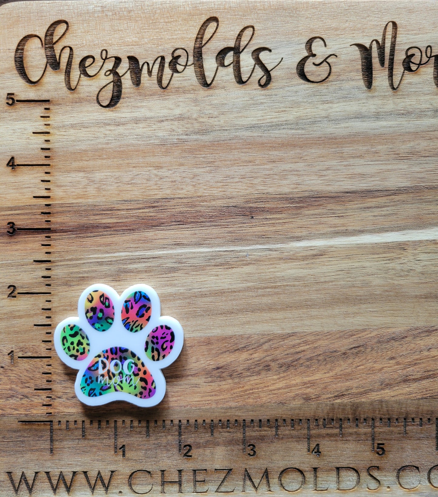 dog mom colorful paw- uv printed acrylic