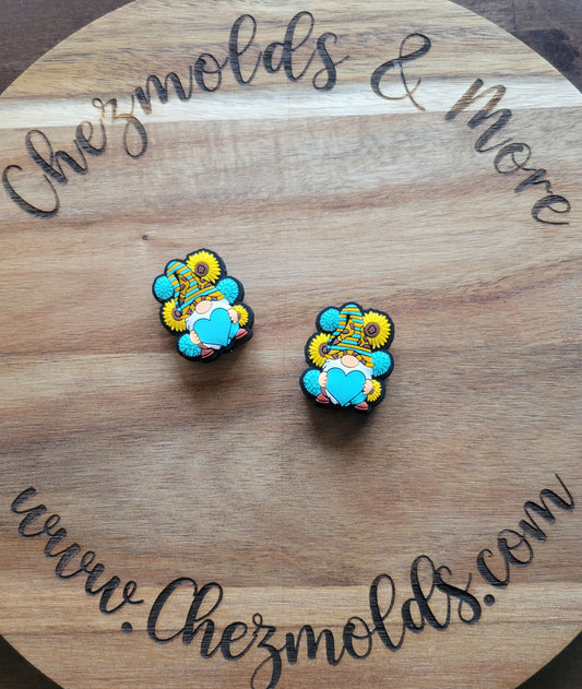 western gnomey with sunflowers- Silicone focal Bead