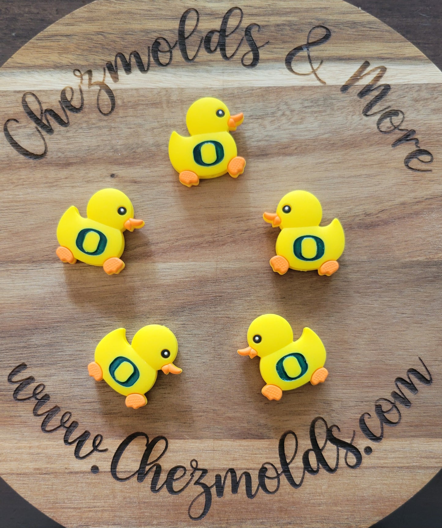 CE- custom engraved "O" ducky- Silicone focal Bead