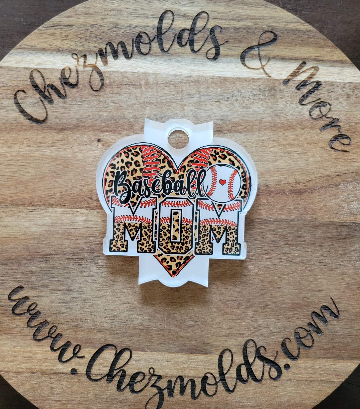 Custom 40oz topper-Baseball mom heart