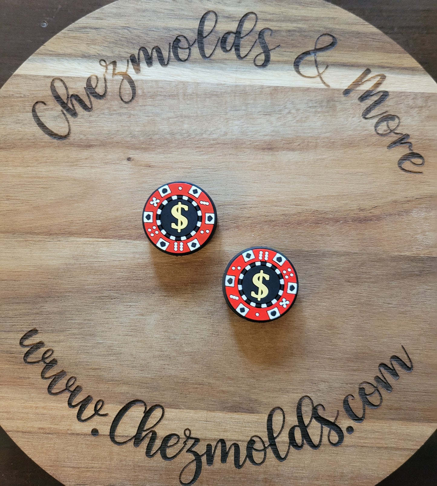 casino chip- Silicone focal Bead