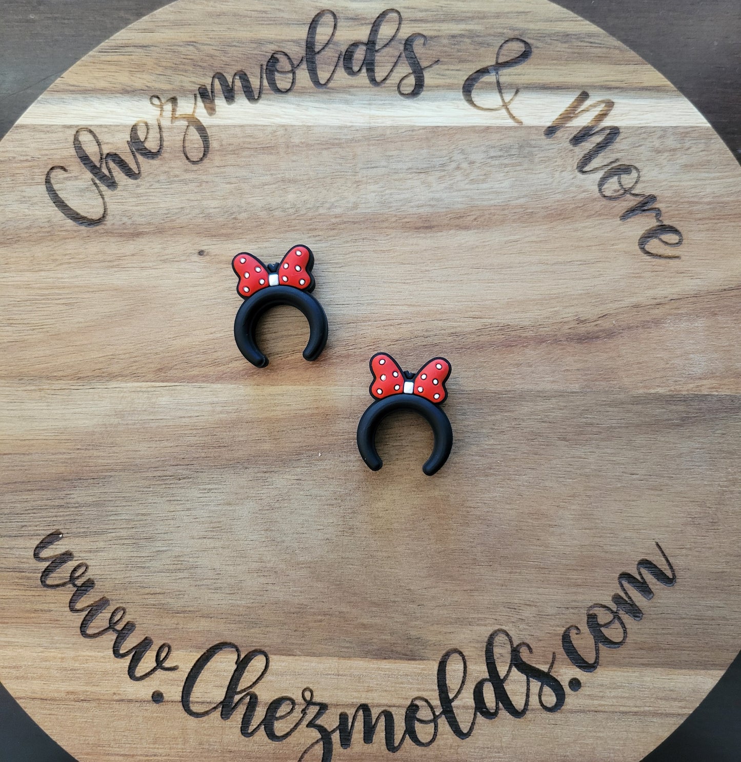 mouse bow headband- Silicone focal Bead