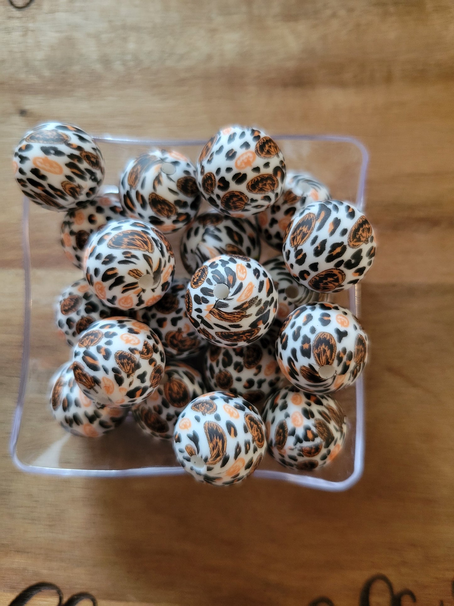 Set of 5 -15mm print- leopard pumpkin