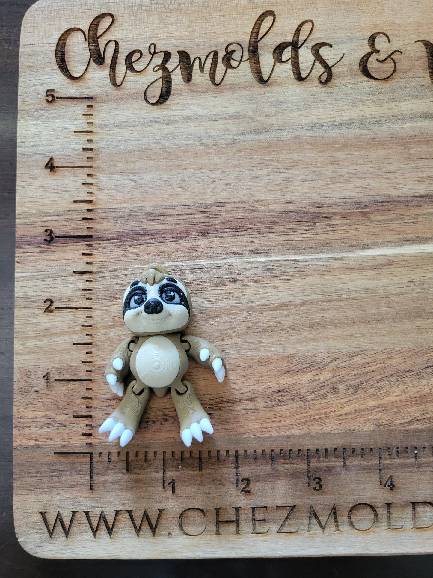 Beadable 3d printed animal sloth