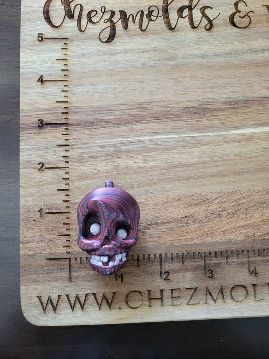 Beadable 3d printed skull- black and red