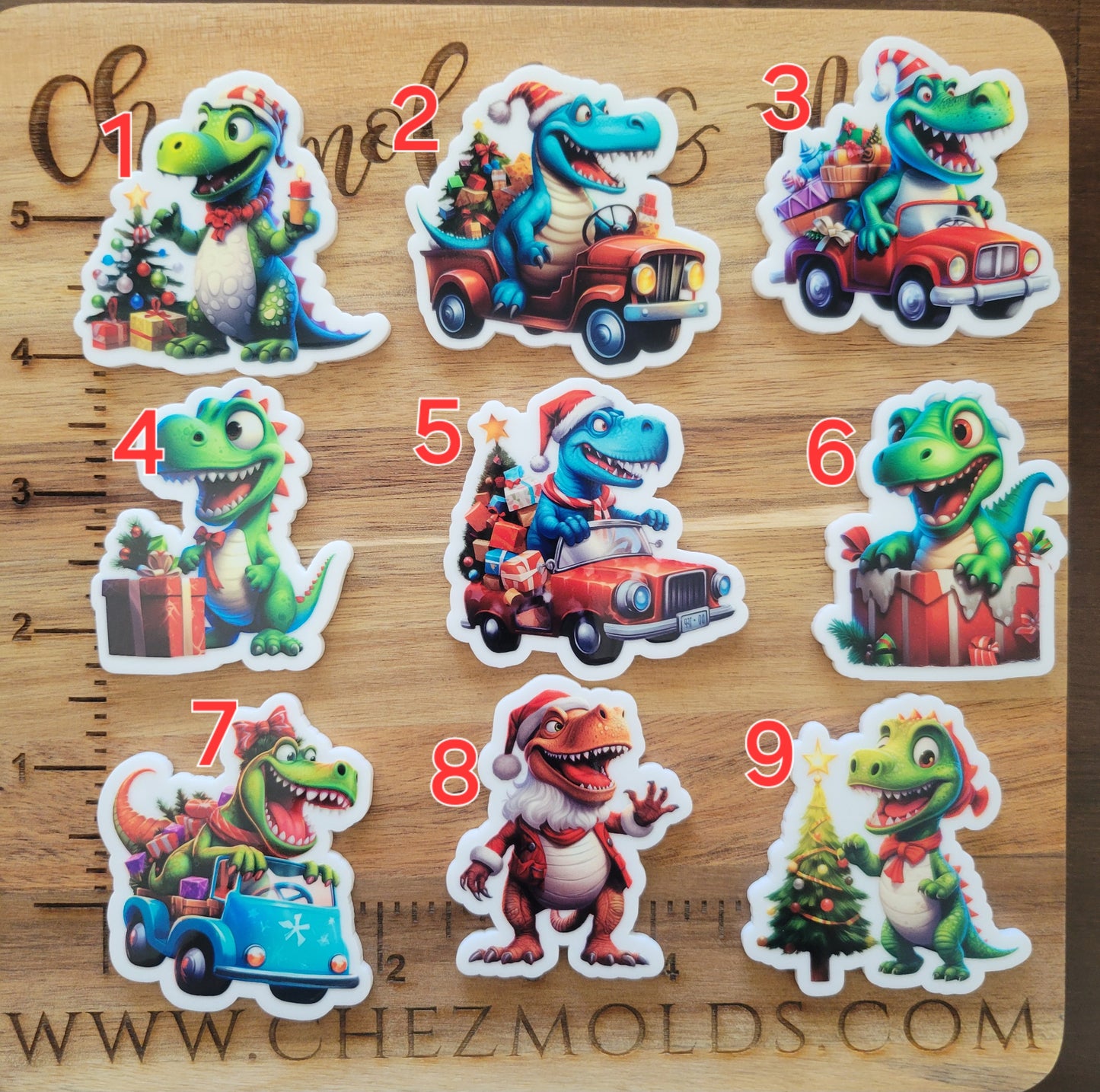 Holiday dinos- uv printed acrylic